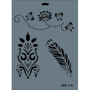 Rich New Seri N-119 Stencil 35x25 cm