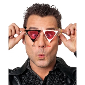 Siyah Beyaz Renk Martini Parti Gözlüğü