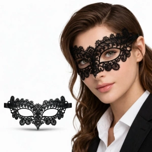 Siyah Dantel Venedik Maskesi Kadın – Zarif Parti  Balo Maskesi 1 No