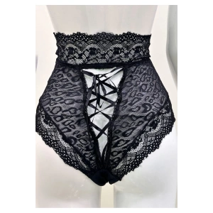 Siyah Dantelli Yüksek Bel Külot Venüs-k1013