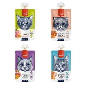 Wanpy Karışık Lezzetler Doğal Sıvı Kedi Ödül Maması 4x90 Gr