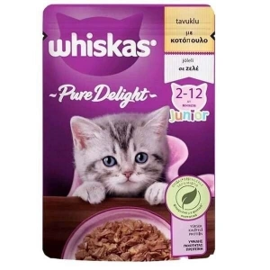 Whiskas Pouch Pure Delight Jöle İçerisinde Tavuklu Yavru Kedi Konservesi 1 Adet 85 Gr