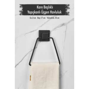 Yapışkanlı Kare Başlıklı Siyah Tuvalet Kağıtlığı