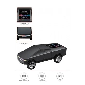 D68 Cyber Model Araba Tasarımlı Bluetooth Hoparlör 15w Güçlü Ses Rgb Led /tws/usb Siyah