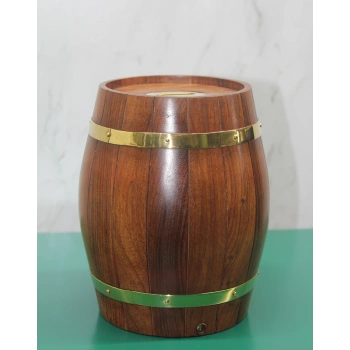 Pirinç Detaylı Fıçı Kumbara Model 3