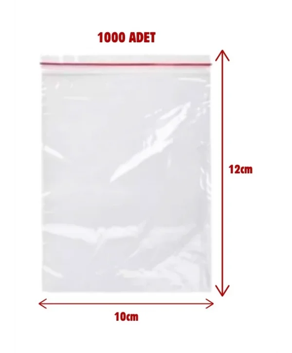 10x12cm Kilitli Torba Şeffaf Poşet 1000 Adet