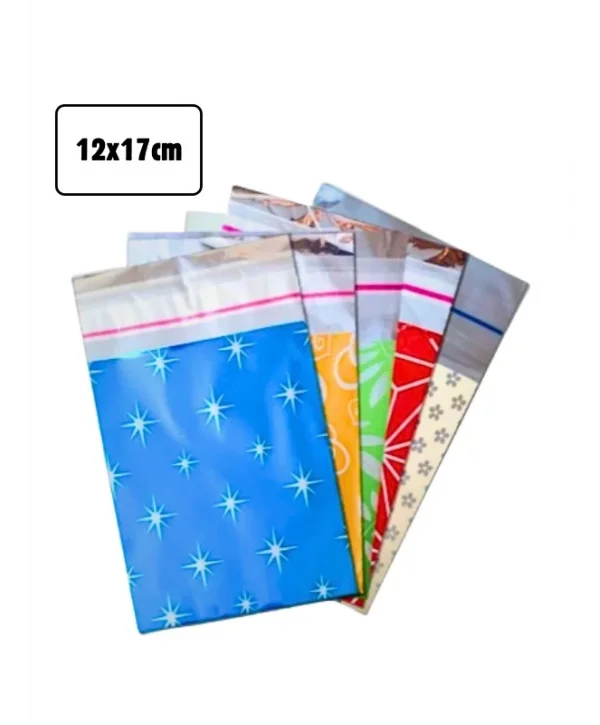 12x17cm Desenli Lüks Metalize Poşet 500 Adet