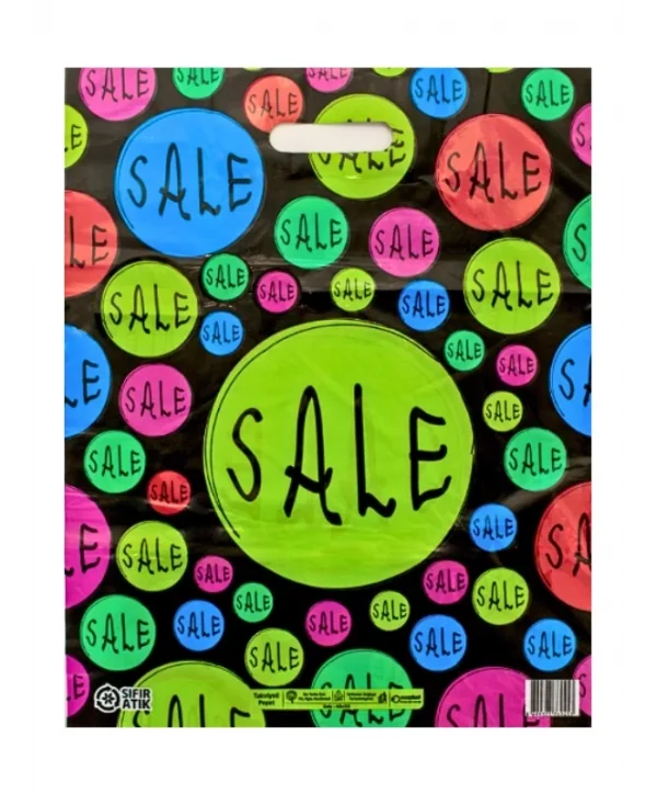 Çok Renkli Takviyeli Poşet Sale Desen 250 Adet No:3