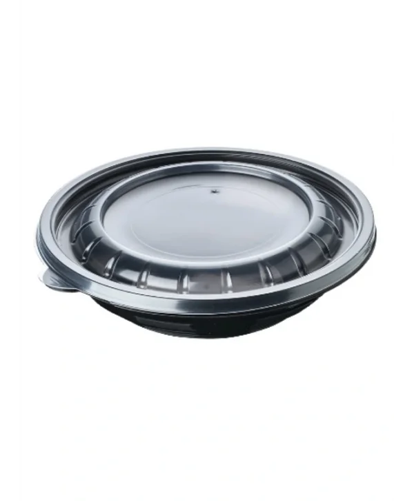 500cc Yuvarlak Siyah Salata Makarna Kasesi (Kase+Kapak) 300 Adet