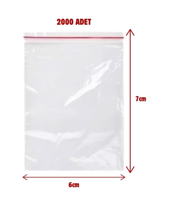 6x7cm Kilitli Torba Şeffaf Poşet 2000 Adet