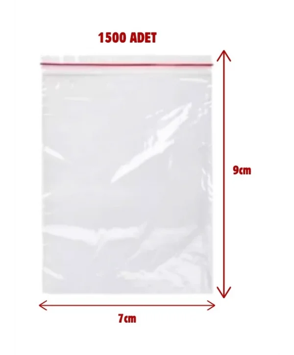 7x9cm Kilitli Torba Şeffaf Poşet 1500 Adet