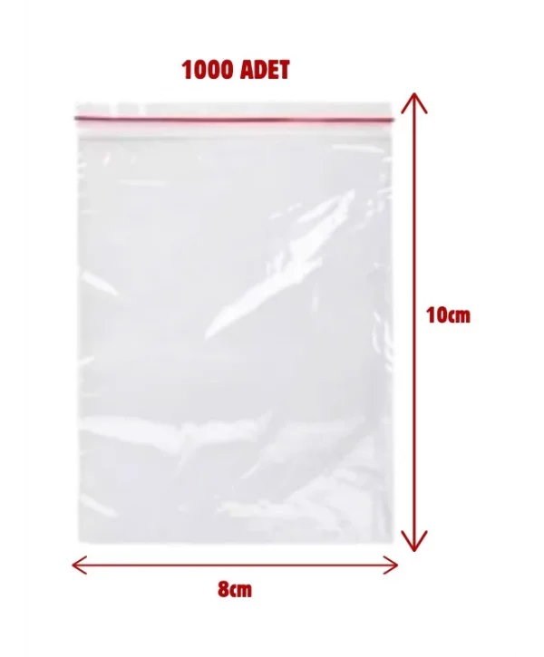 8x10cm Kilitli Torba Şeffaf Poşet 1000 Adet