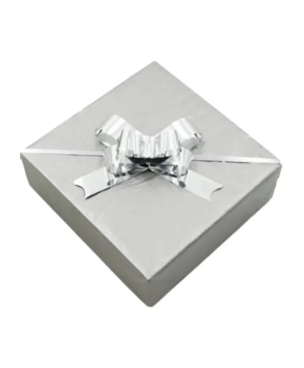 Çekmeli Fiyonk Hediye Paketi Süsü Silver 50 Adet