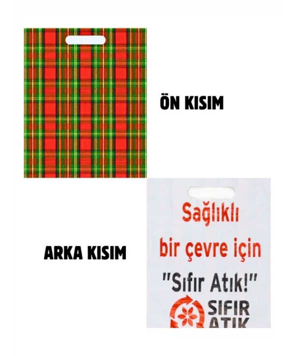 Çok Renkli Takviyeli Poşet Ekose Desen 250 Adet No:4