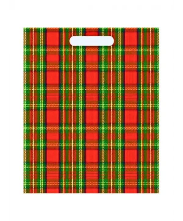 Çok Renkli Takviyeli Poşet Ekose Desen 500 Adet No:4