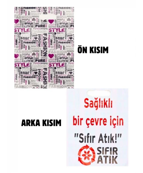 Çok Renkli Takviyeli Poşet Fashion Desen 500 Adet No:4