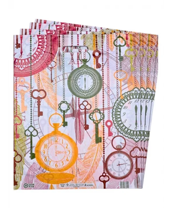 Çok Renkli Takviyeli Poşet Saatler Desen 500 Adet No:5