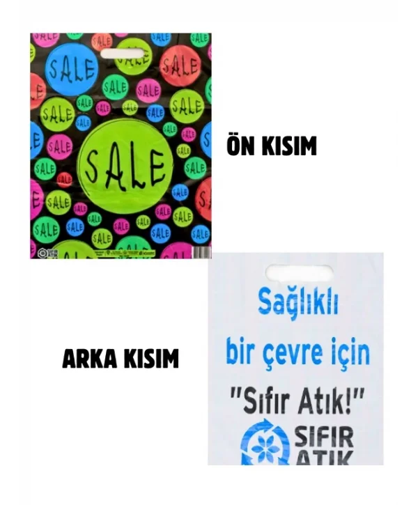 Çok Renkli Takviyeli Poşet Sale Desen 1000 Adet No:3