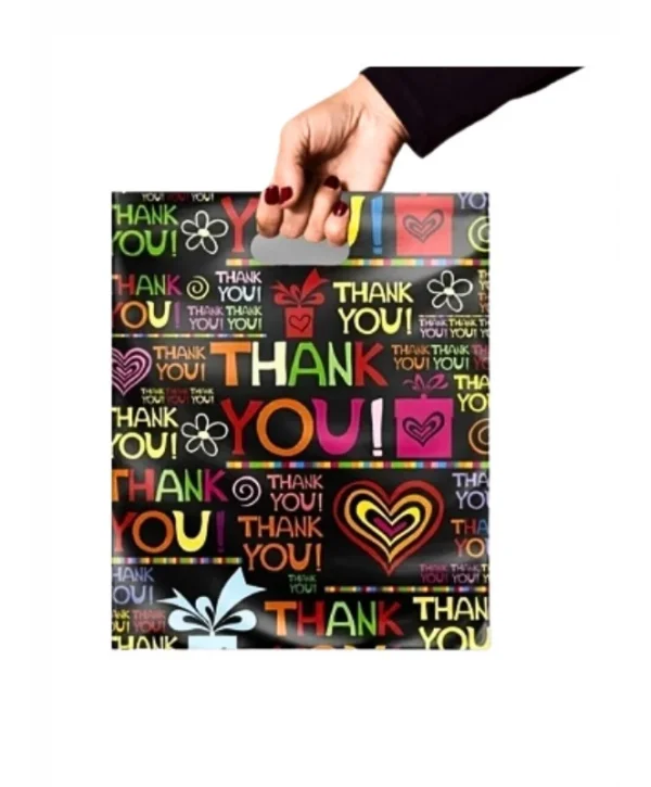 Çok Renkli Takviyeli Poşet Thankyou Desen 1000 Adet No:2