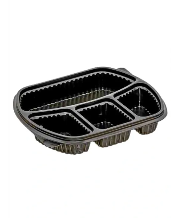 Dört Bölmeli Mikrodalga Yemek Servis Kabı (Kap+Kapak) 100 Adet