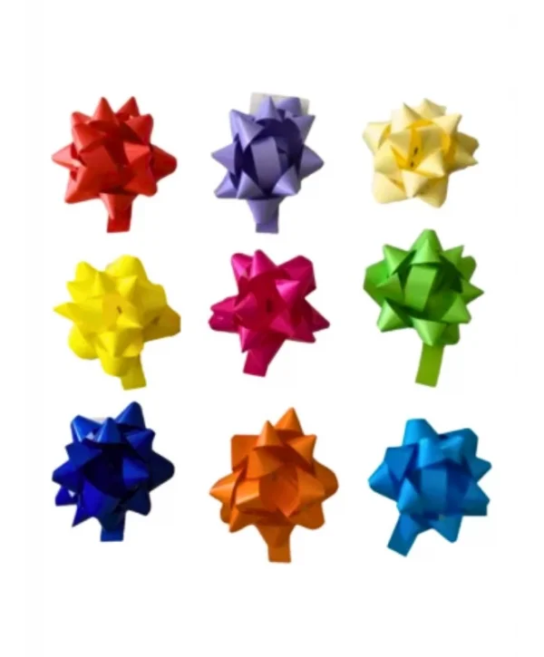 Kendinden Yapışkanlı Fiyonk Yıldız Hediye Paketi Süsü Düz Karışık 300 Adet