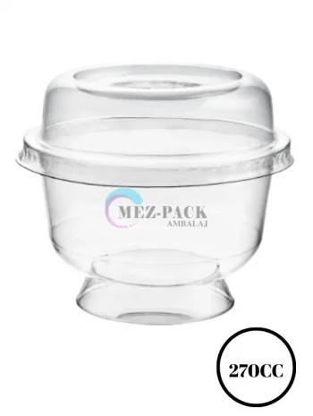 270cc Magnolya Ayaklı Kase Kapaklı 100 Adet