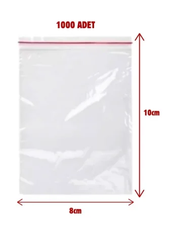8x10cm Kilitli Torba Şeffaf Poşet 1000 Adet