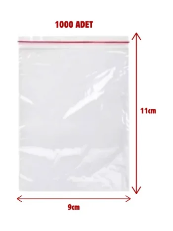 9x11cm Kilitli Torba Şeffaf Poşet 1000 Adet