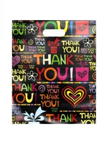Çok Renkli Takviyeli Poşet Thankyou Desen 500 Adet No:6