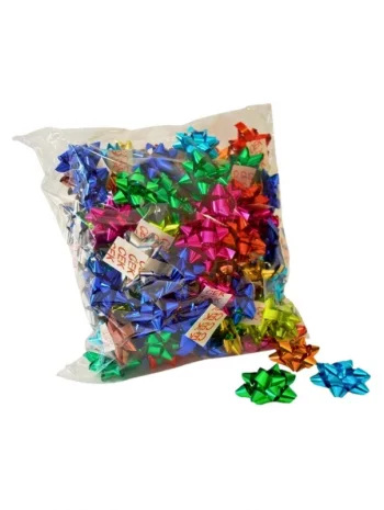 Kendinden Yapışkanlı Fiyonk Yıldız Hediye Paketi Süsü Metalik 300 Adet