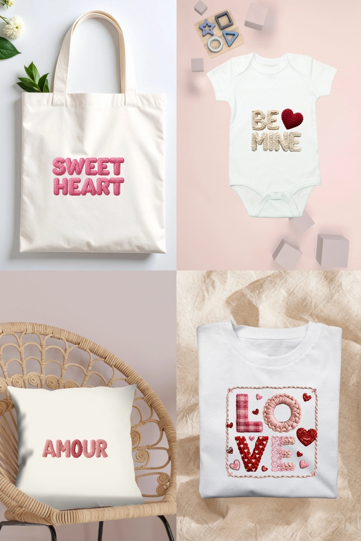 Örgü Görünümlü Sevgi Sözleri Kumaşa Baskı Yapılabilen Ütü ile Yapışan DTF Transfer Baskı Kağıdı