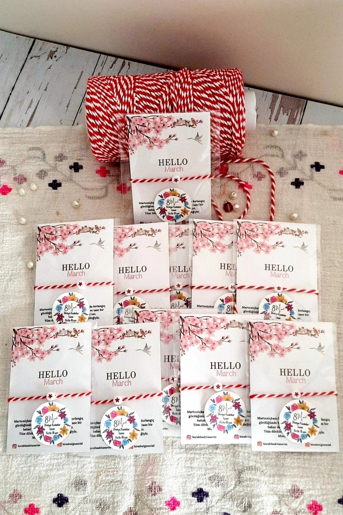 10lu Yıldız Marteniçka Bileklik şans Dilek Bilekliği Mart İpi 8 Mart Dünya Kadınlar Günü Hediyesi