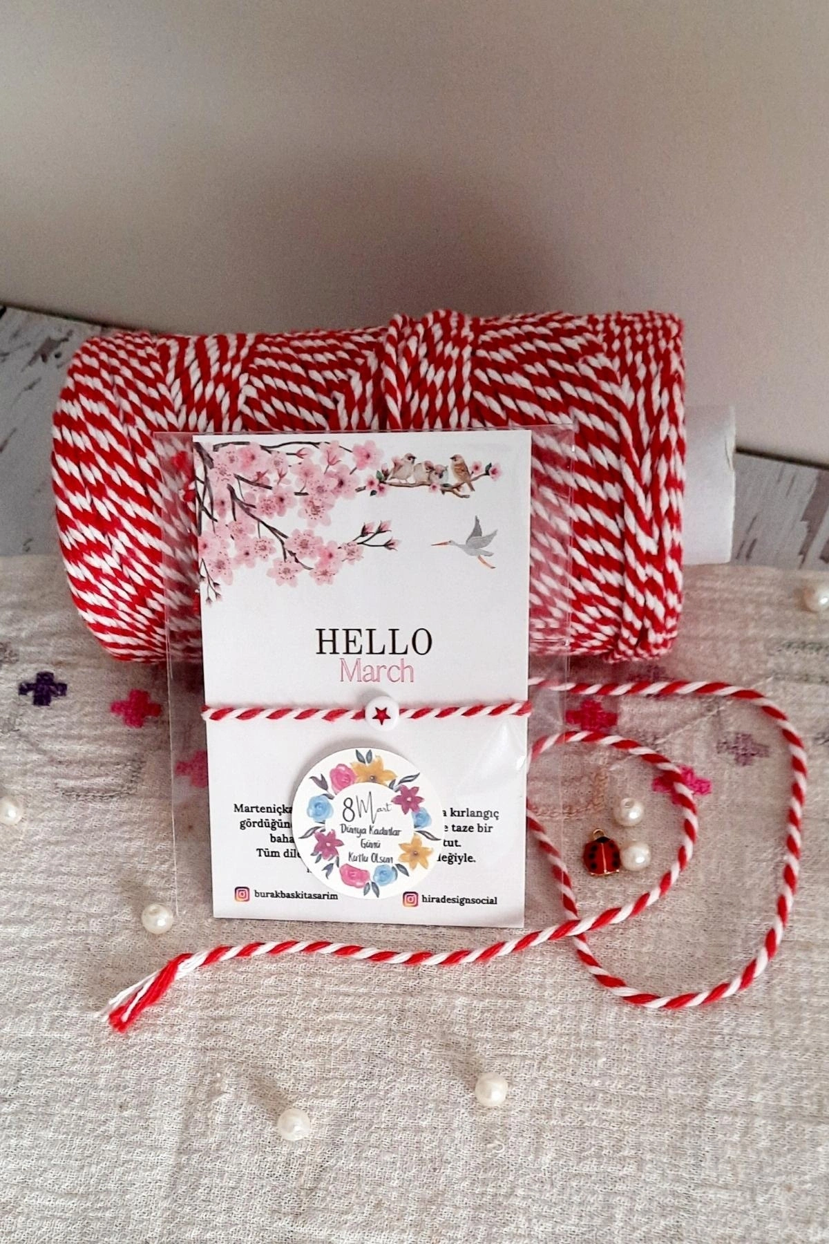 10lu Yıldız Marteniçka Bileklik şans Dilek Bilekliği Mart İpi 8 Mart Dünya Kadınlar Günü Hediyesi