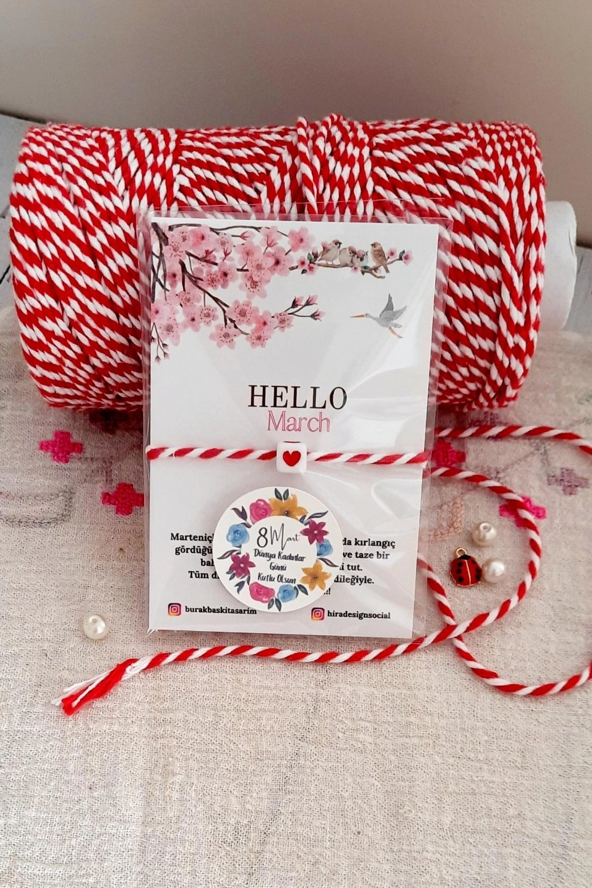 10lu Kalpli Marteniçka Bileklik şans Dilek Bilekliği Mart İpi 8 Mart Dünya Kadınlar Günü Hediyesi