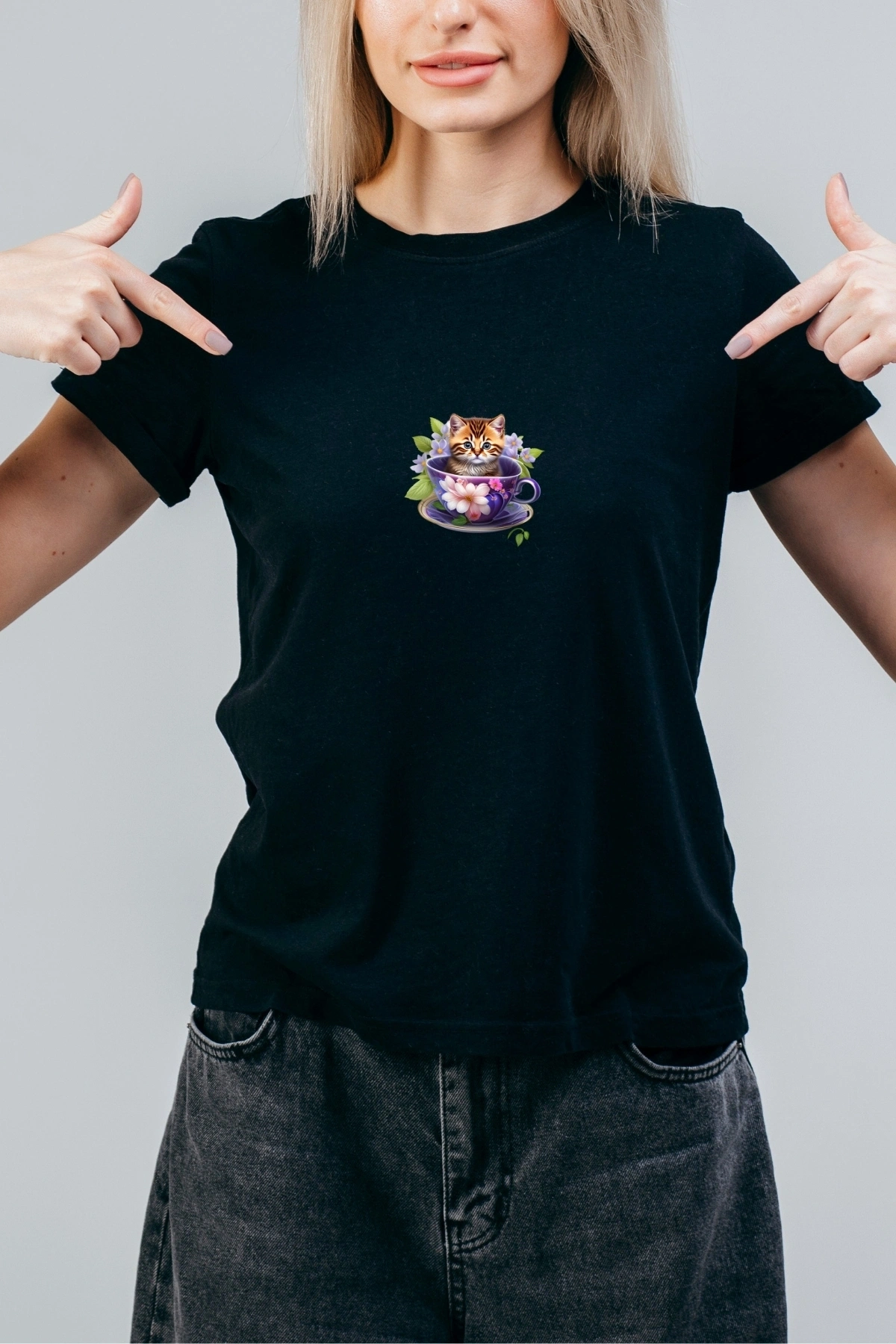 Fincanda Sevimli Kediler Kumaşa Ütü ile Yapışan DTF Transfer Baskı Kağıdı