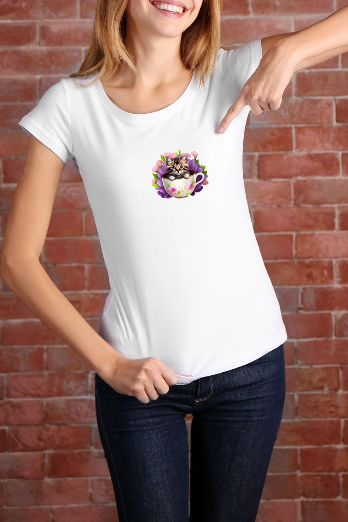 Fincanda Sevimli Kediler Kumaşa Ütü ile Yapışan DTF Transfer Baskı Kağıdı