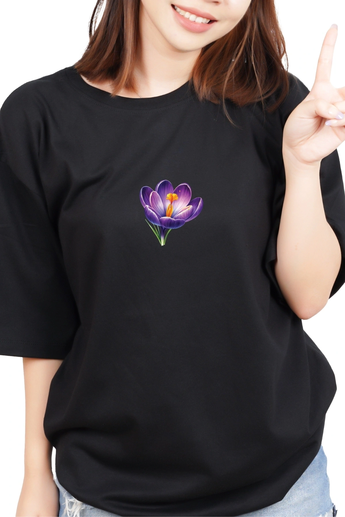 Renkli Kardelen Çiçekleri Kumaşa Ütü ile Yapışan DTF Transfer Baskı Kağıdı