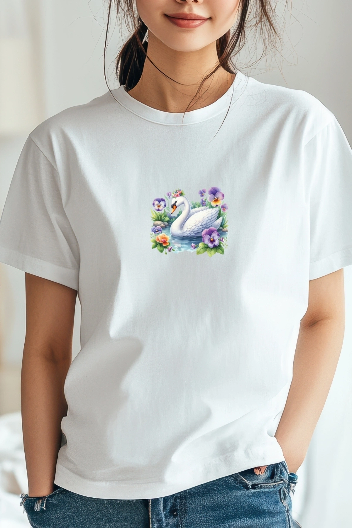 Çiçekli Bahar Haynvanları, Spring Kumaşa Ütü ile Yapışan DTF Transfer Baskı Kağıdı