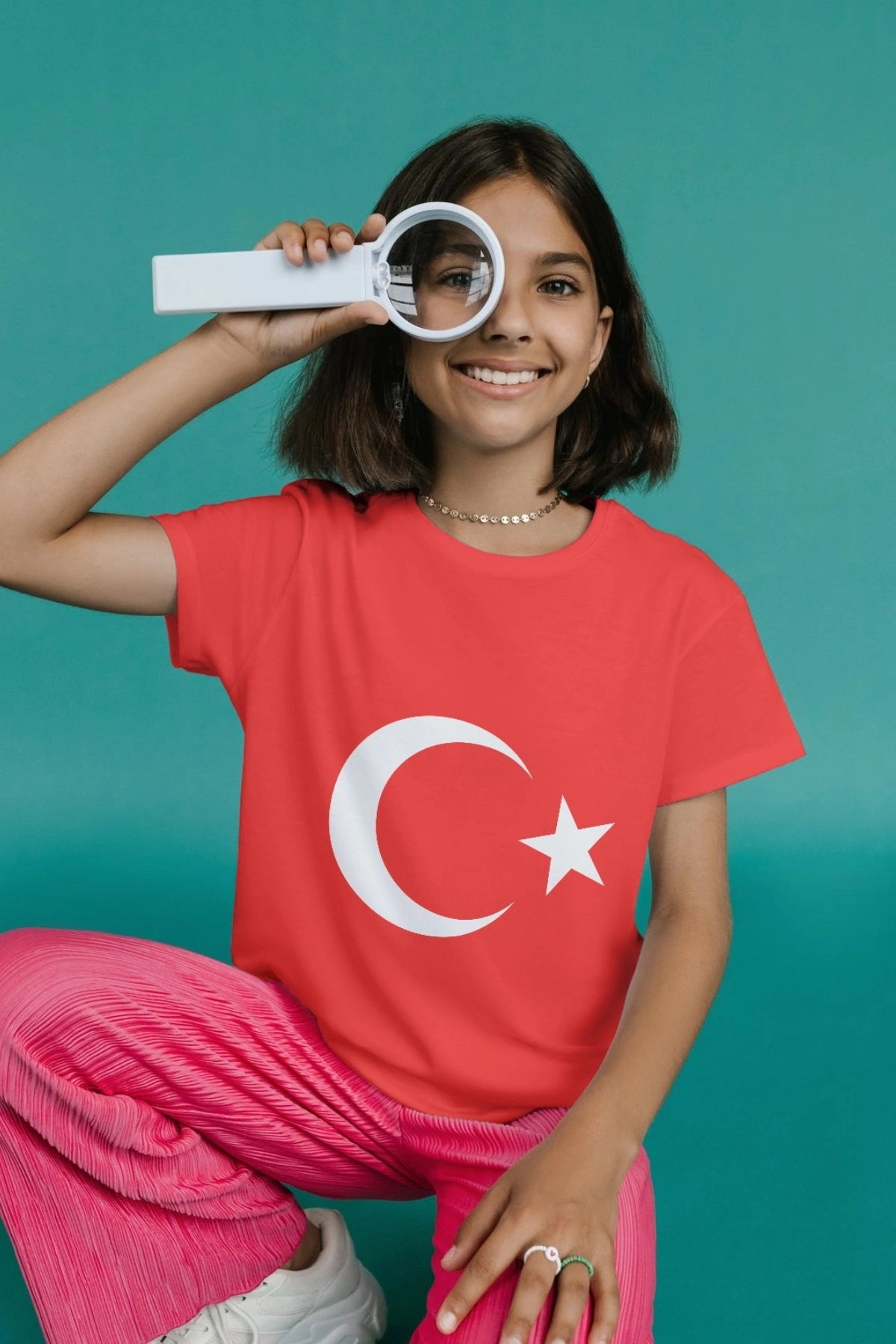 İmzalı Atatürk Resmi ve Beyaz Ay Yıldız Tasarım Kumaşa Ütü ile Yapışan DTF Transfer Baskı Kağıdı