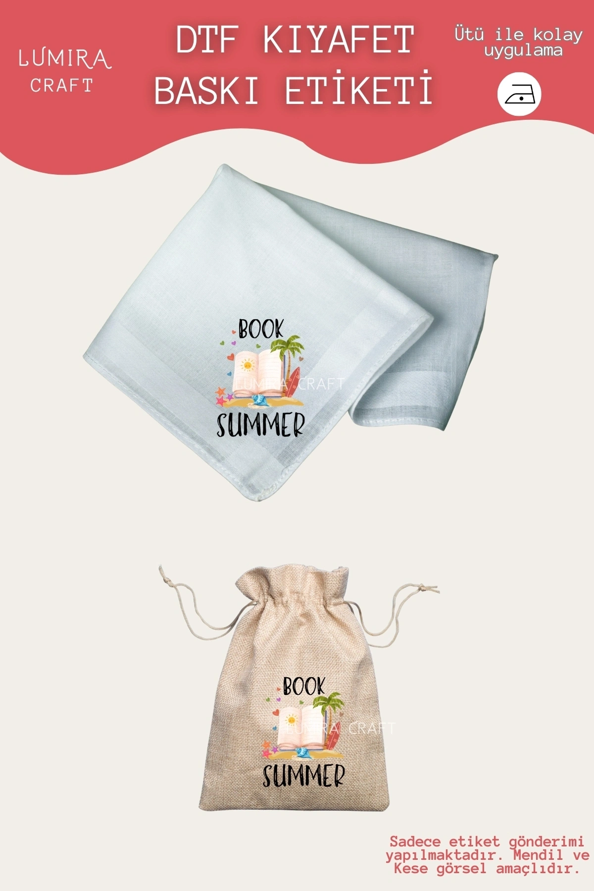 Book Summer Mendil ve Kese Baskı Kağıdı, Okuma Bayramı, Ütü ile Yapışan DTF Transfer, Mezuniyet,