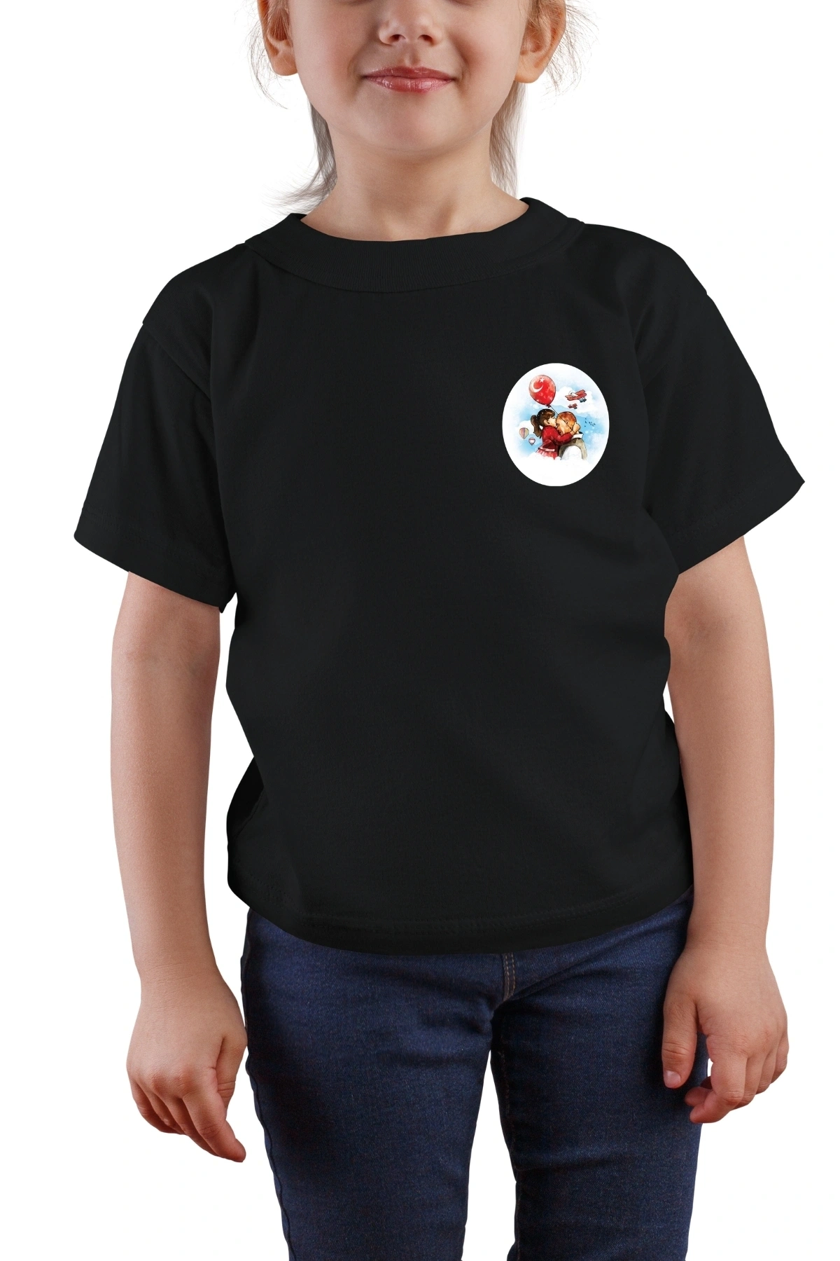 Atatürk ve Kız Çocuğu 23 Nisan - Ütü ile Yapışan DTF Transfer Baskı Kağıdı, Tişört Arma