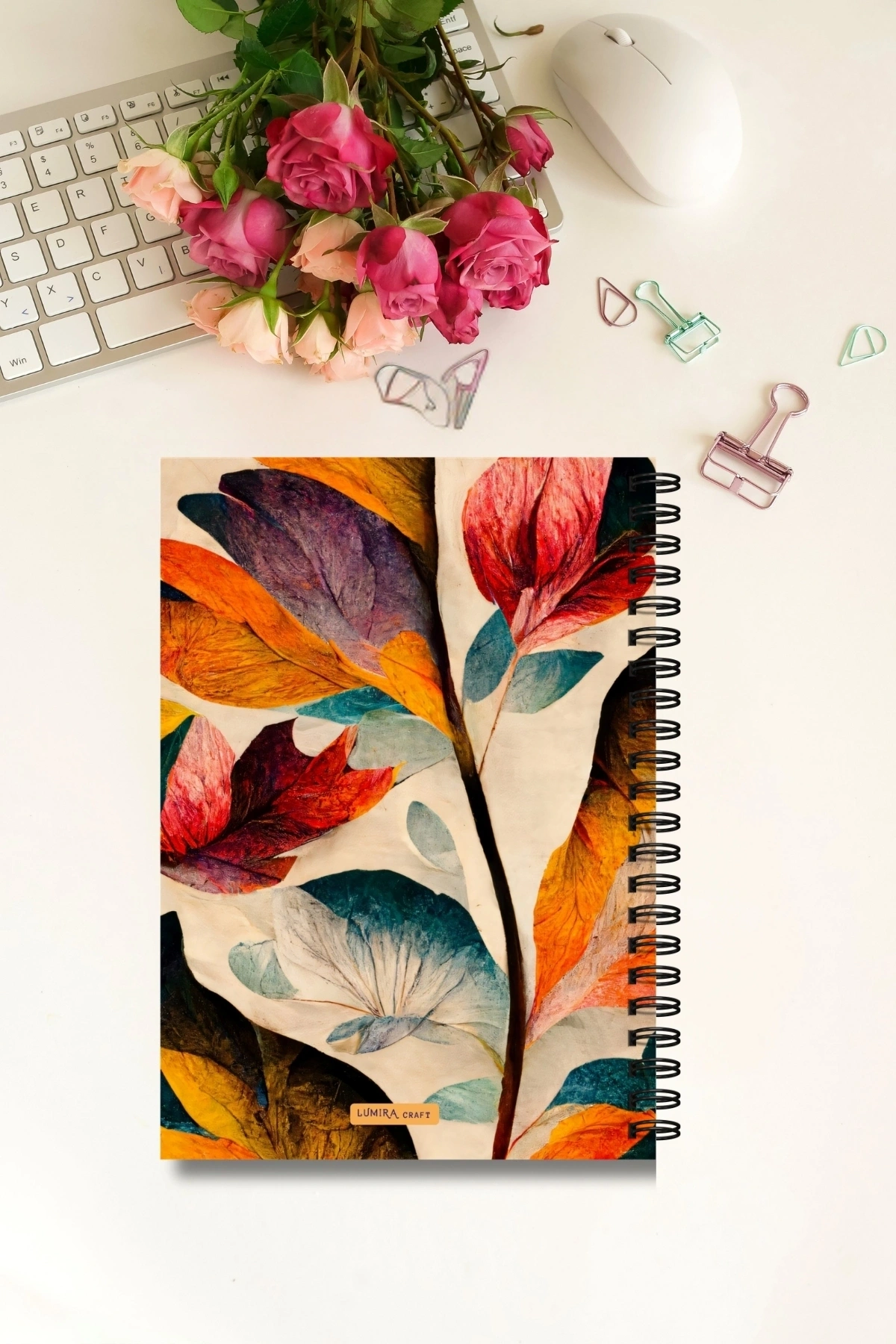 Renkli Çiçekli - A5 Boy Günlük Planlayıcı , Daily Planner, To Do List-Konsept Not Defteri, Notepad