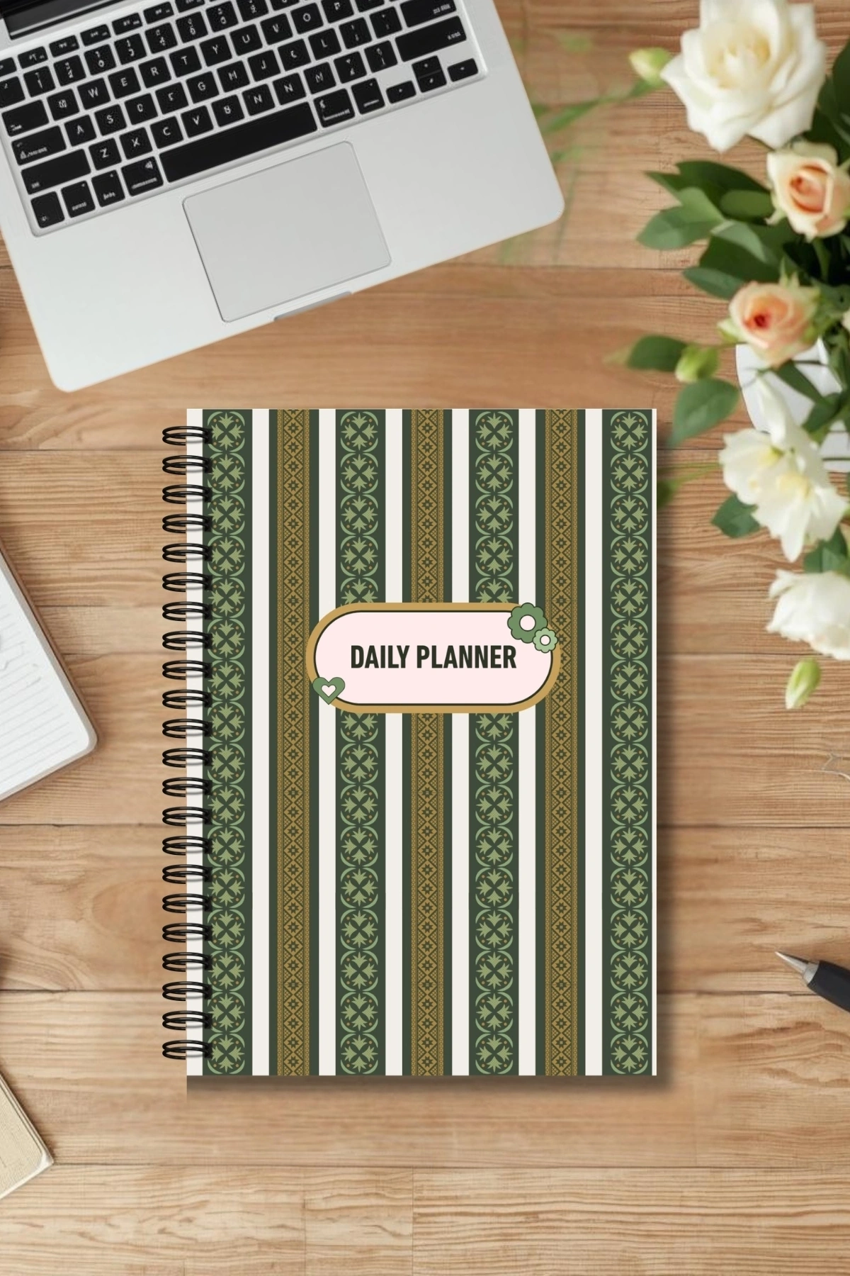 Etnik Desen - A5 Boy Günlük Planlayıcı , Daily Planner, To Do List-Konsept Not Defteri, Notepad