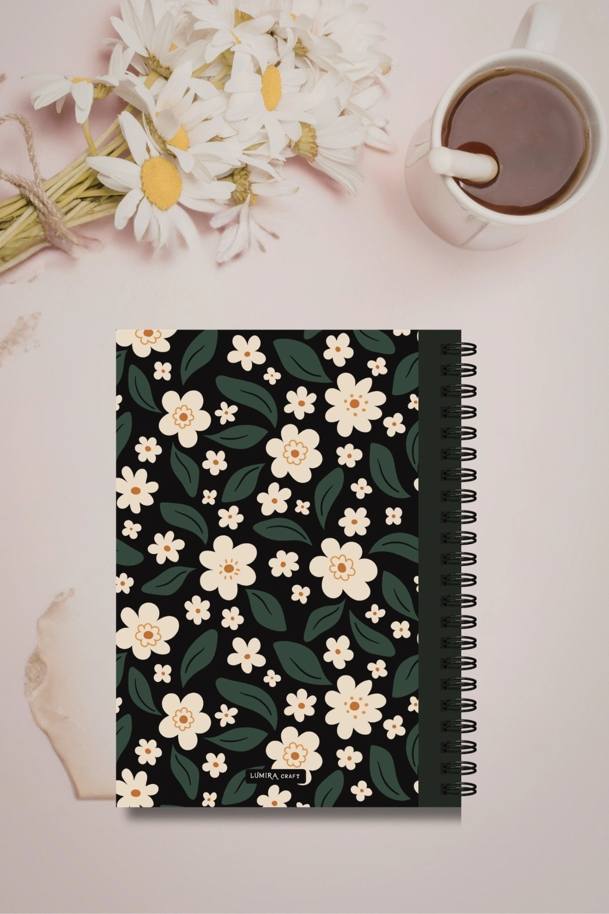 Papatya Temalı - A5 Boy Günlük Planlayıcı , Daily Planner, To Do List-Konsept Not Defteri, Notepad