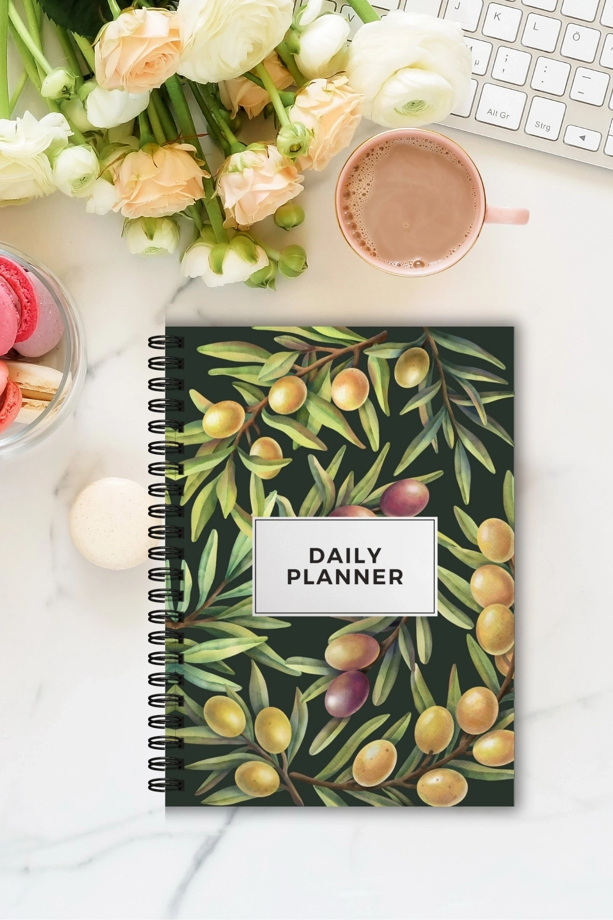 Zeytin Model- A5 Boy Günlük Planlayıcı , Daily Planner, To Do List-Konsept Not Defteri, Notepad