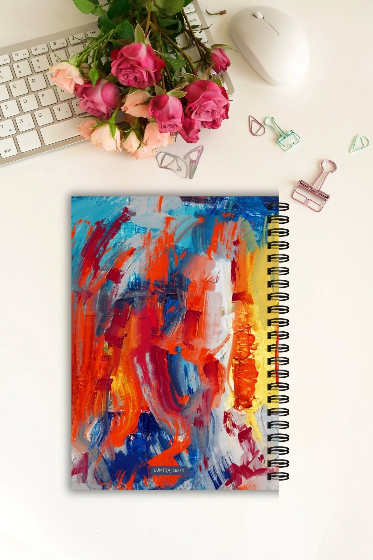 Renkli Fırça Darbeli- A5 Boy Günlük Planlayıcı , Daily Planner, To Do List-Konsept Not Defteri