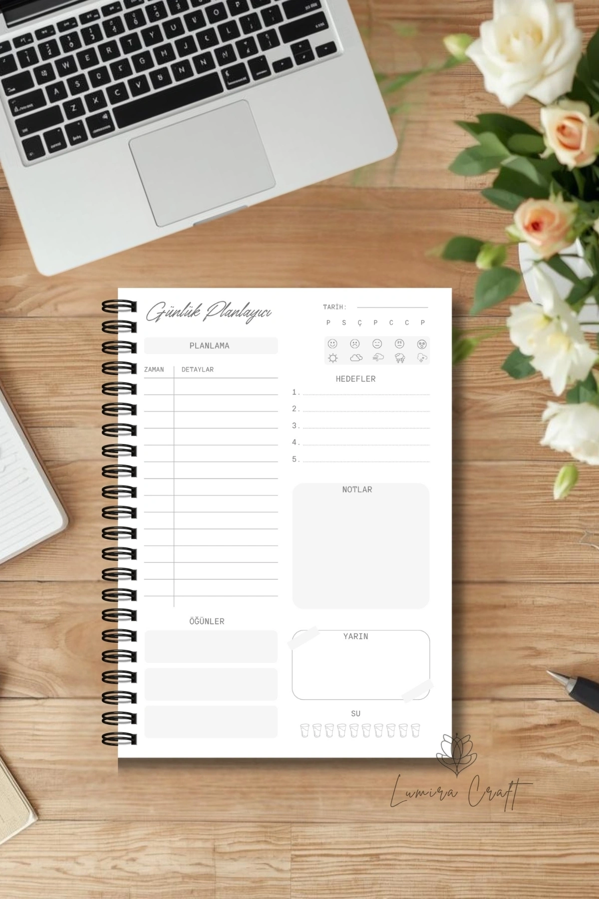 Soyut Model - A5 Boy Günlük Planlayıcı , Daily Planner, To Do List-Konsept Not Defteri, Notepad