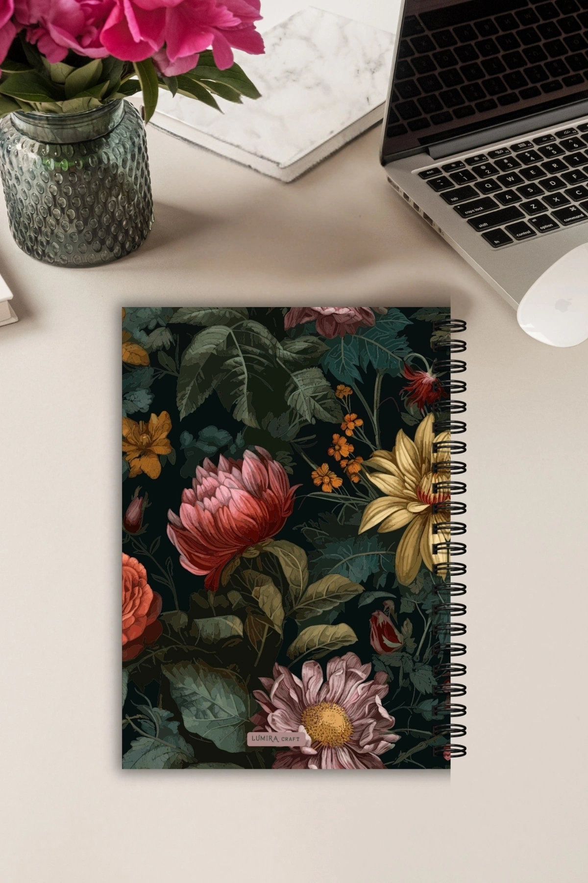 Gothic Çiçekler A5 Boy Günlük Planlayıcı , Daily Planner, To Do List-Konsept Not Defteri