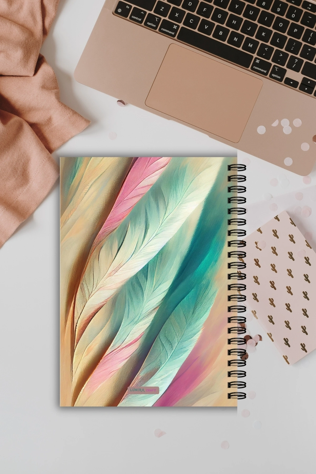 Renkli Kuş Tüyü, A5-Günlük Planlayıcı , Daily Planner, To Do List-Konsept Not Defteri, Notepad