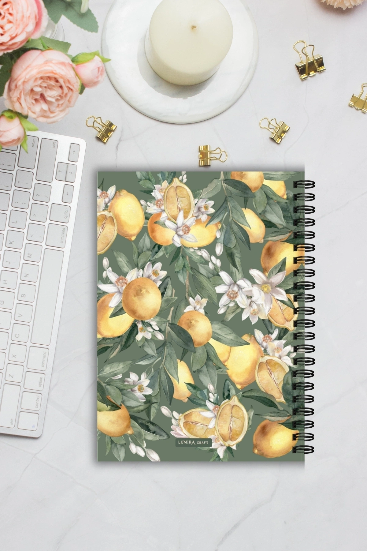 Limon Çiçeği, A5-Günlük Planlayıcı , Daily Planner, To Do List-Konsept Not Defteri, Notepad